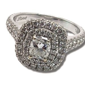 14KT White Gold Diamond Engagement Ring "Stamped Neil Lane"